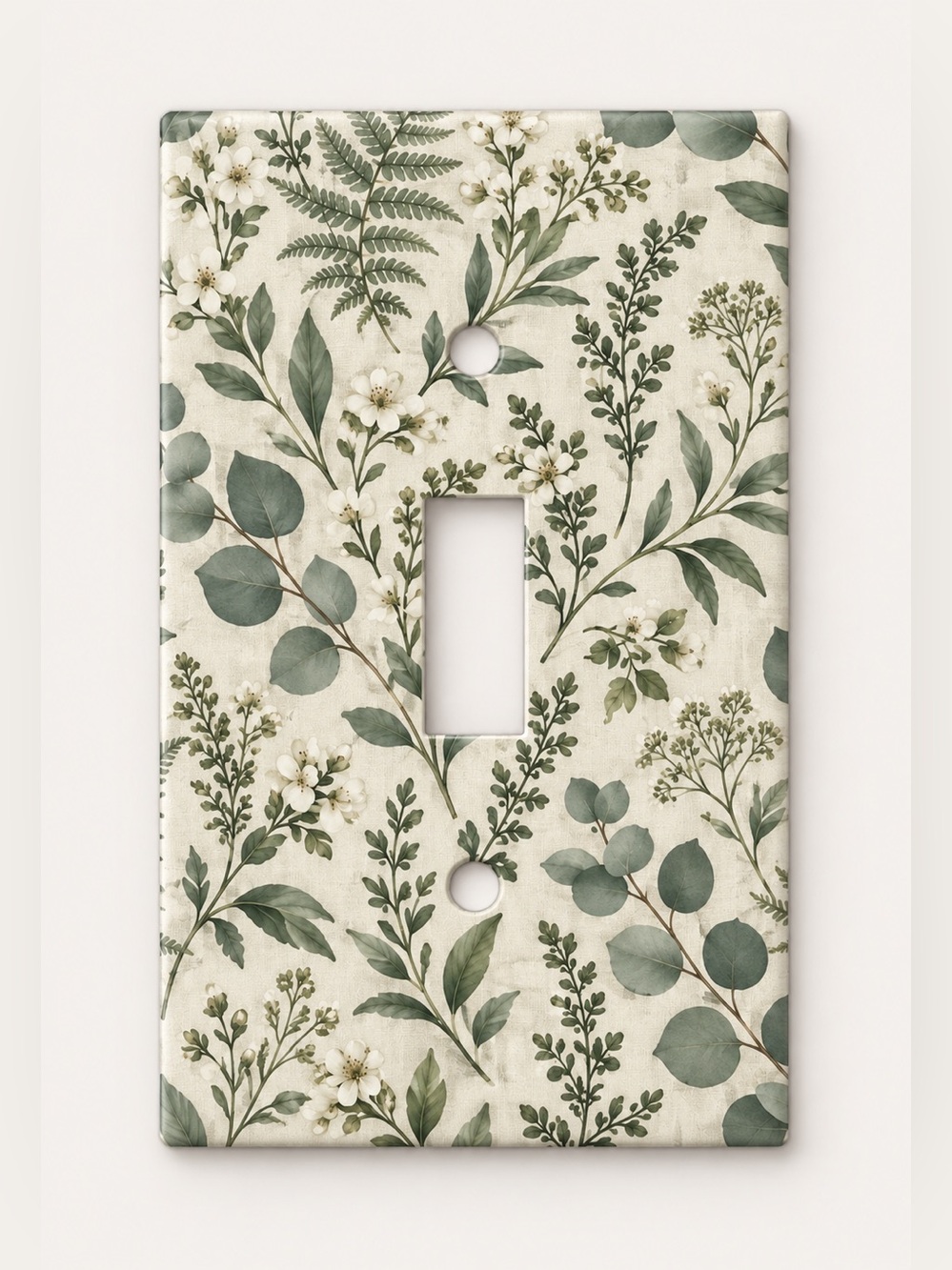 Sage Botanical Floral Eucalyptus Toggle Light Switch Wall Plate Cover
